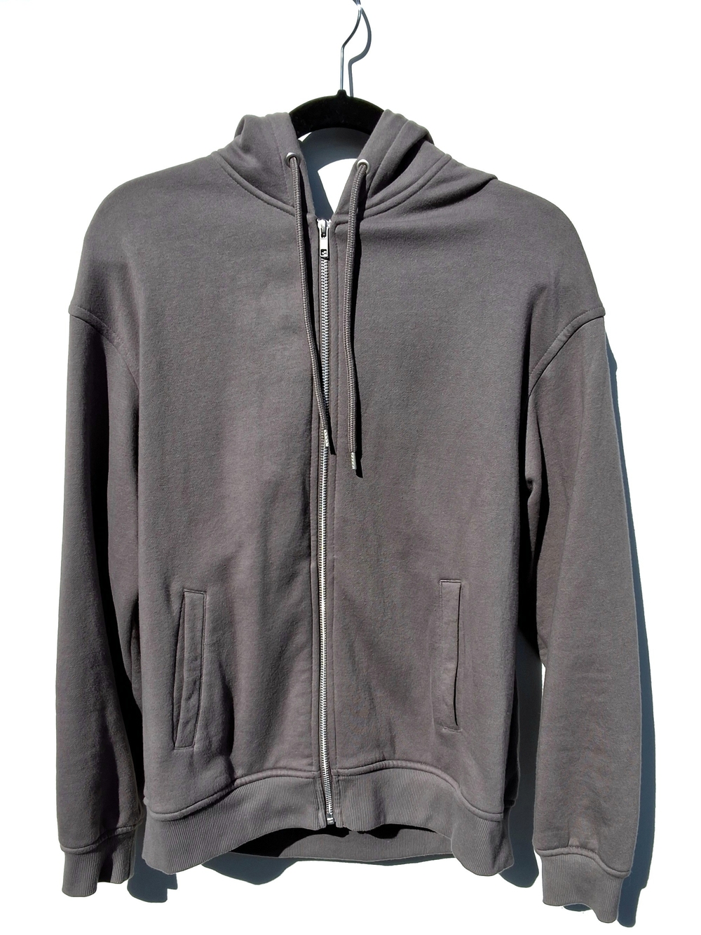 H&M Loose Fit Zip-Up Hoodie - Gray (Size M)